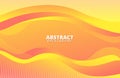 Modern wavy fluid background. Orange abstract background template colors