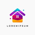 Modern Wavy House logo designs template, Real Estate app Icon vector