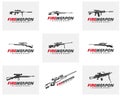 Modern Weapon collection vector, Gun logo template, Illustration