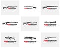 Modern Weapon collection vector, Gun logo template, Illustration Royalty Free Stock Photo