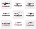 Modern Weapon collection vector, Gun logo template, Illustration Royalty Free Stock Photo