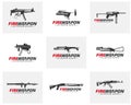 Modern Weapon collection vector, Gun logo template, Illustration Royalty Free Stock Photo