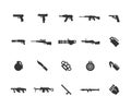 Modern weapons icon set