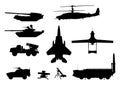 Modern weapons silhouette set. Vector EPS10. Royalty Free Stock Photo