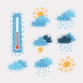 Modern weather icons set