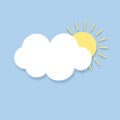 Modern weather icons set. Flat vector symbols on dark background. Sun cloud icon. Royalty Free Stock Photo