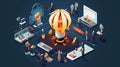Dynamic Isometric Entrepreneurial Ideas Set Optimized for Modern Web Design Trends