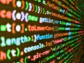 Modern web development background. Coding css on mornitor at the office - for background or montage product. Programming code Royalty Free Stock Photo