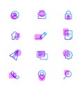 Modern Web Icons pack. Base set icons for site. Royalty Free Stock Photo