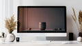Modern Website Layout Featuring Parallax Scrolling Effect on a Desktop Computer Displaying a Minimalist Design and Decorative Royalty Free Stock Photo