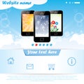 Modern website template for mobile company Royalty Free Stock Photo