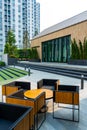 Modern well maintained condominium courtyard. Laksheri is a residential multi-storey building Royalty Free Stock Photo