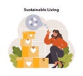 Modern wellbeing practice. Sustainable and eco-friendly living. Female