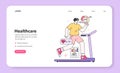 Modern wellbeing practice web banner or landing page. Healthy and active