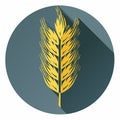 Modern Wheat Ear Icon with Long Shadow Royalty Free Stock Photo