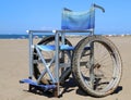 Modern wheelchair in aluminum with special wheels to move around