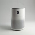 Modern white air purifier with digital display in a minimalistic indoor setting Royalty Free Stock Photo