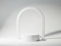 Modern white arch lamp on white background Royalty Free Stock Photo