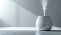 Modern White Aroma Diffuser Emitting Steam Royalty Free Stock Photo