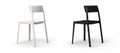 Modern white and black chairs. 3d render Royalty Free Stock Photo