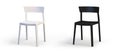 Modern white and black chairs. 3d render Royalty Free Stock Photo
