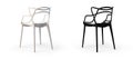 Modern white and black chairs. 3d render Royalty Free Stock Photo