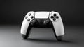 Modern white and black video game controller on a dark background Royalty Free Stock Photo