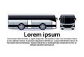 Modern White Bus For Tourist Travel Or City Transport Side And Front View Isolated Royalty Free Stock Photo