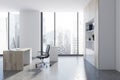 Modern white CEO office, side view Royalty Free Stock Photo