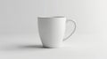 Modern white ceramic mug mockup isolated on a plain background, versatile for branding and graphic design projects Royalty Free Stock Photo