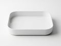 Modern white ceramic tray isolated on white background Royalty Free Stock Photo