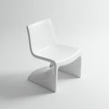 A modern, white chair made from a single piece of molded plastic. It features a sleek, Royalty Free Stock Photo