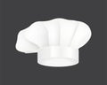 Modern white chef hat restaurant uniform costume wear fabric cooker fashion vector illustration.