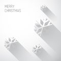 Modern white christmas card with flat design Royalty Free Stock Photo