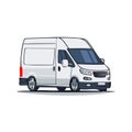Modern white commercial delivery van illustration for cargo and logistics services Royalty Free Stock Photo
