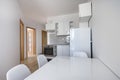 Modern, white compact kitchen interior design Royalty Free Stock Photo