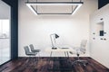 Modern white concrete office