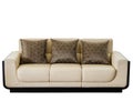 Modern white cream leather sofa