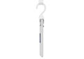 Modern white digital bathroom scale hanging on a hook against a white wall Royalty Free Stock Photo