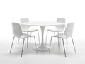 Modern white dining set with four chairs Royalty Free Stock Photo