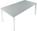 Modern white dinning table. Modern designer, Sliding table isolated on white background. Series of furniture. Royalty Free Stock Photo