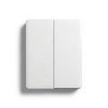 Modern White Double Light Switch on White Background Royalty Free Stock Photo