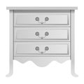 Modern white drawer mockup, realistic style Royalty Free Stock Photo