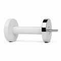 Modern white dumbbell with chrome accents Royalty Free Stock Photo