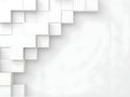 Modern white geometric cubes ascending a clean wall creating an abstract 3d background Royalty Free Stock Photo