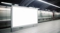 Modern White Glass Signboard: Busy Subway, Hustle and Bustle, and Engaging Ad Space Royalty Free Stock Photo