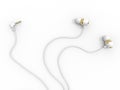 Modern white gold phone headphones - with audio jack