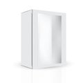 Modern white gray with detailed side part of packaging box with front window