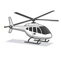 Modern White Helicopter with Rotors and Landing Skids Royalty Free Stock Photo