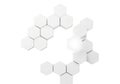 Modern white hexagonal tiles create dynamic abstract geometric pattern for tech and design Royalty Free Stock Photo